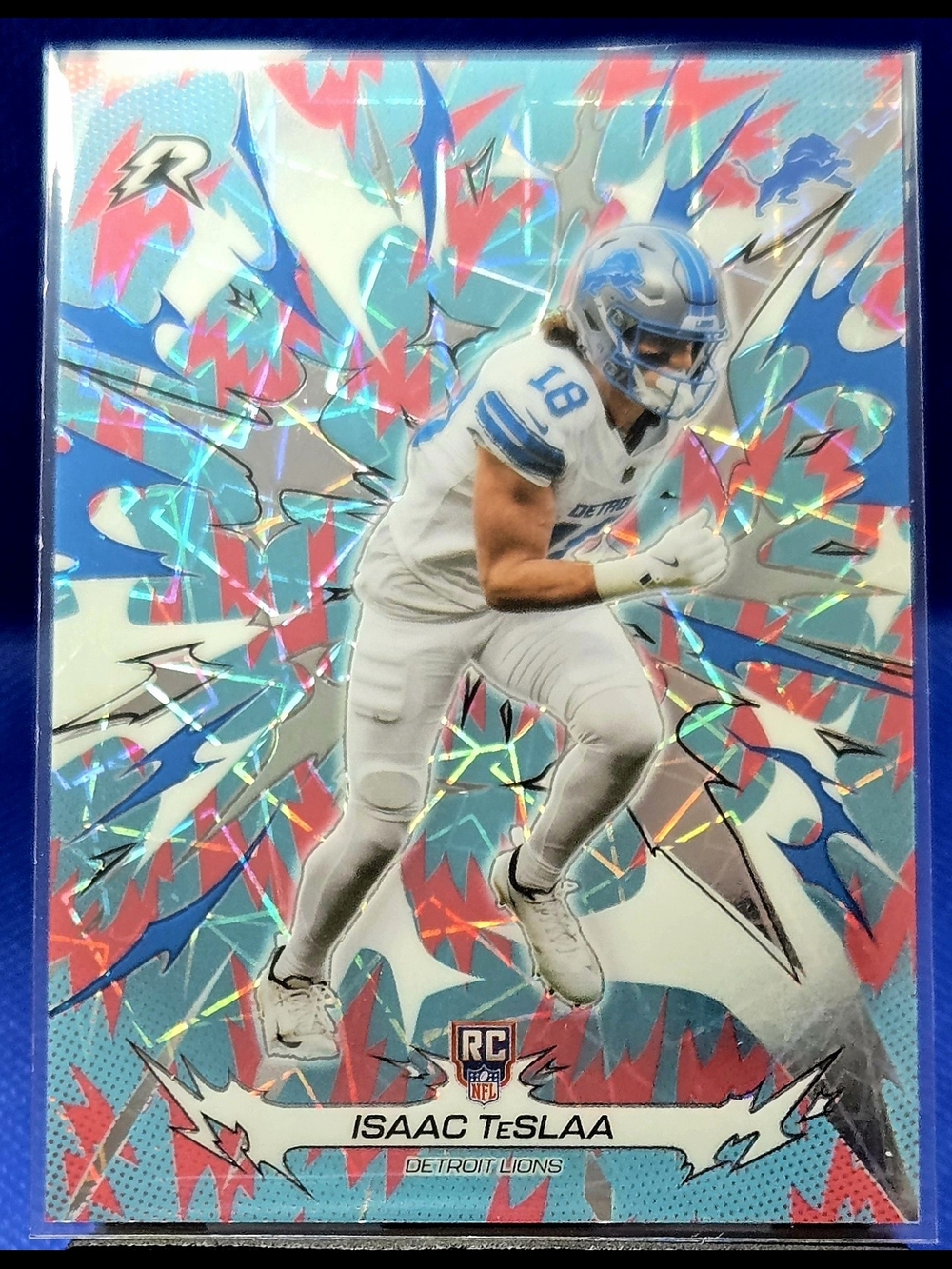 2026 Topps Resurgence  Detroit Lions - Isaac TeSlaa Rookie : Sky Blue Lazer